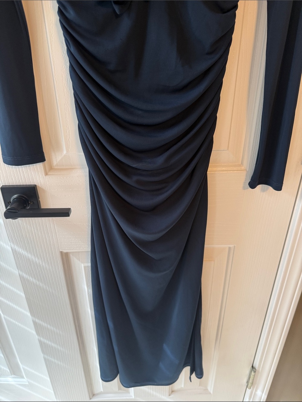 CINQÀ SEPT Brenna Jersey Tie Ruched Midi-Dress Navy - Picture 5 of 7